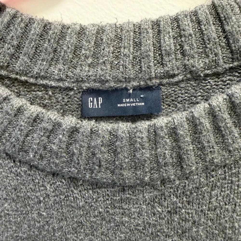 Gap Gray Crewneck Sweater Small | Soft Cotton Blend Knit Pullover Size Small - Picture 3 of 5